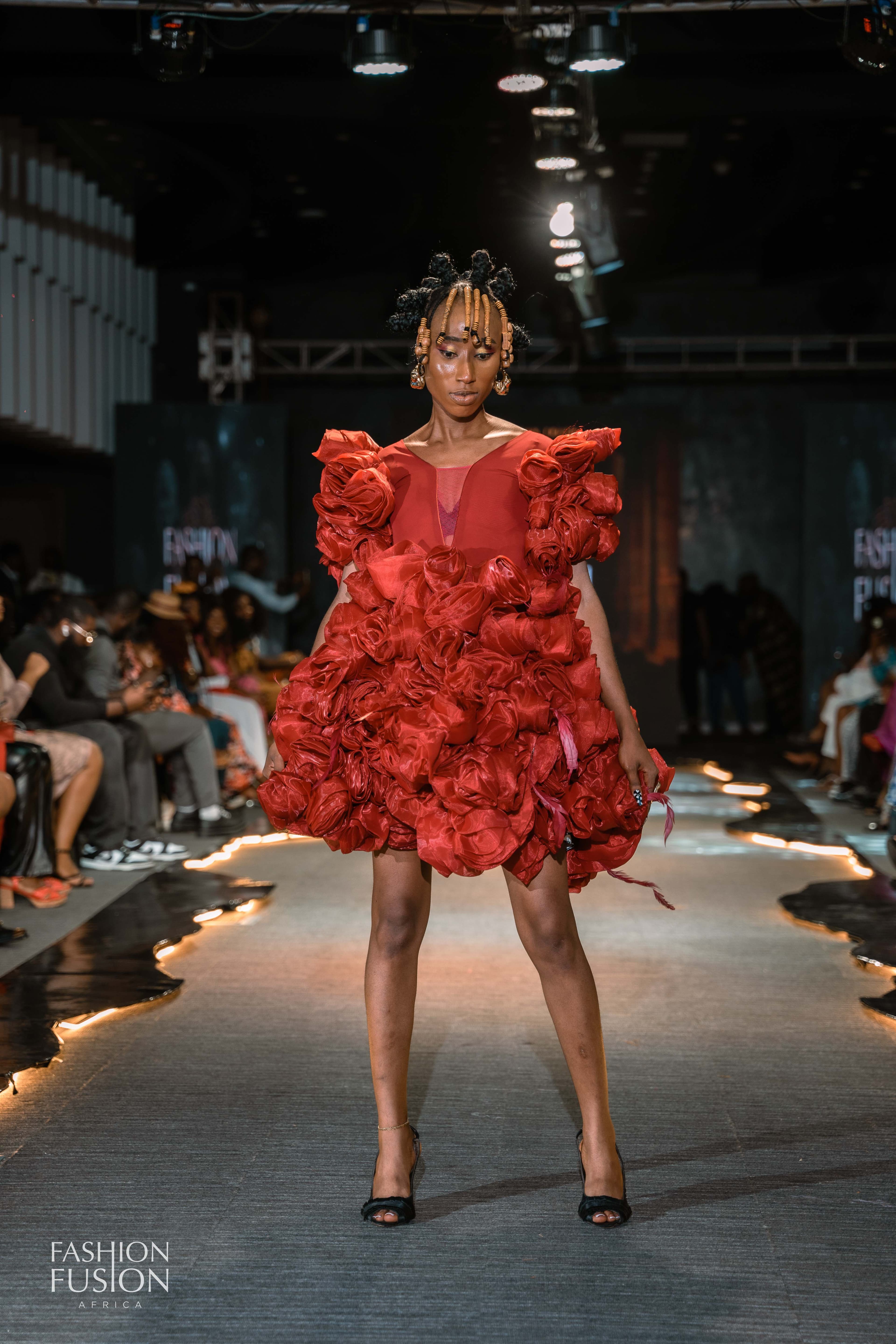 Red Ruffle Gown